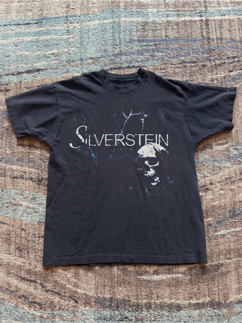 Gildan Black Silverstein Band Tee with White & Blue Graphic
